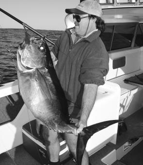 The author took this 30kg bigeye tuna taken off Bermagui. They’re mixed with the yellowfin and albacore but won’t often come to the surface.